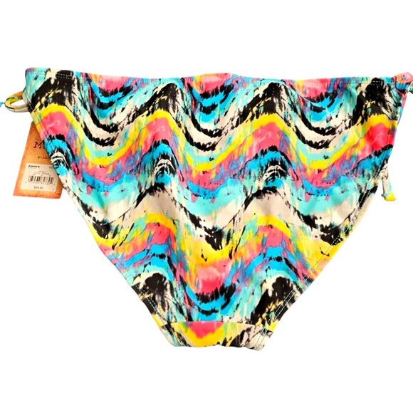 Bright Multicolor Halter Tankini Swimsuit With Tie-Side Bikini Bottoms Size S - Picture 6 of 16